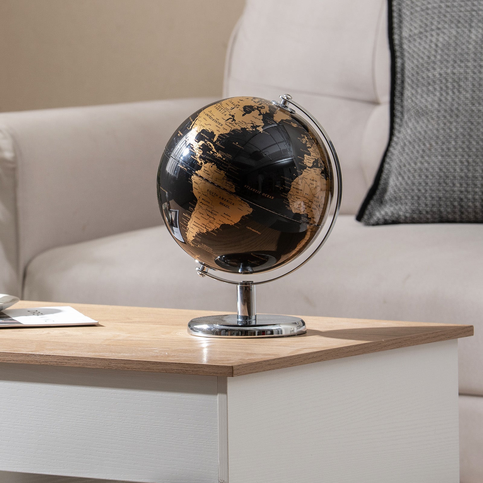 8" World Globe Modern Decorative Tabletop Earth Globe