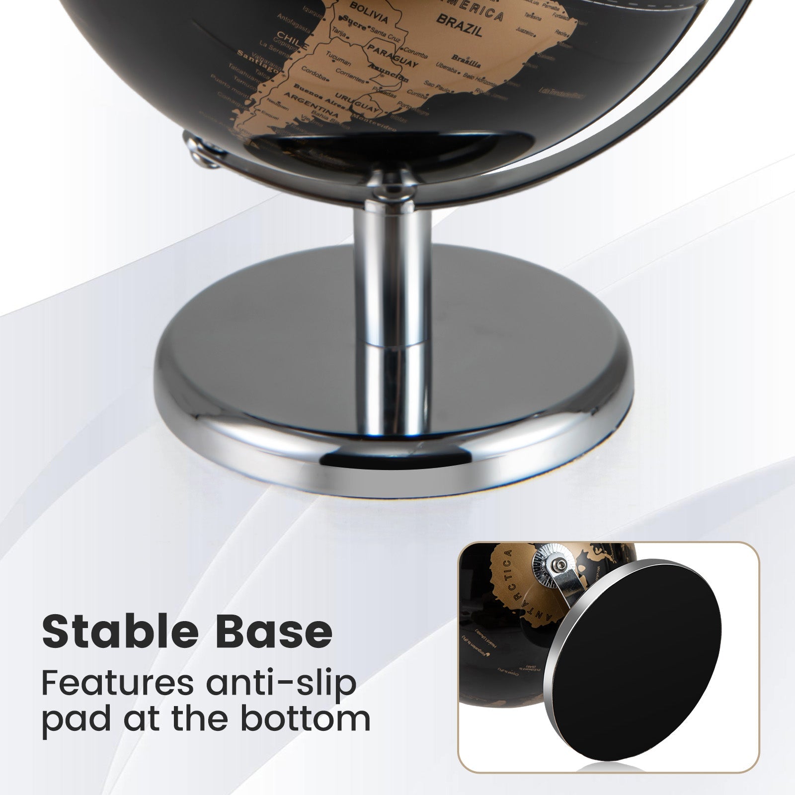 8" World Globe Modern Decorative Tabletop Earth Globe