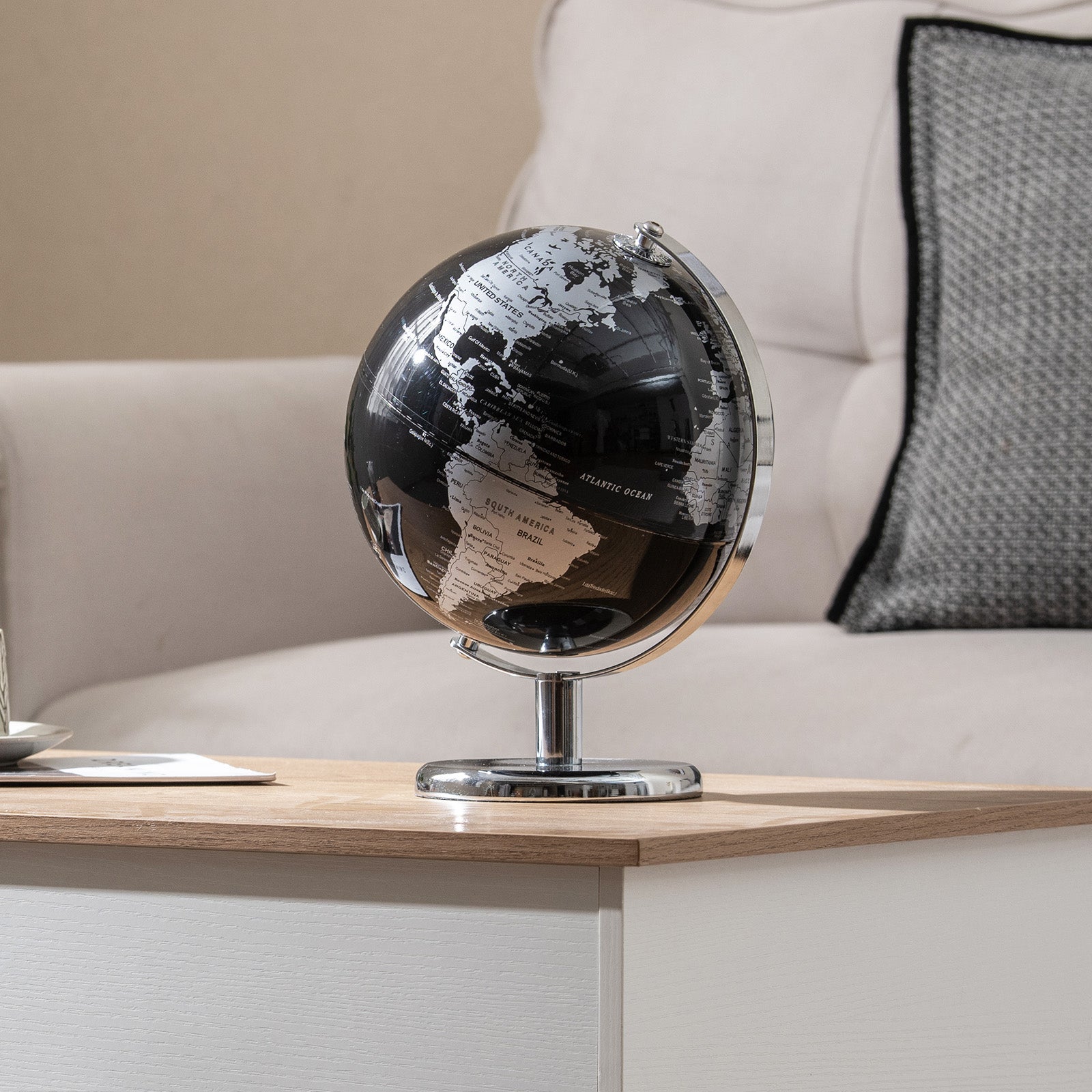 8" World Globe Modern Decorative Tabletop Earth Globe