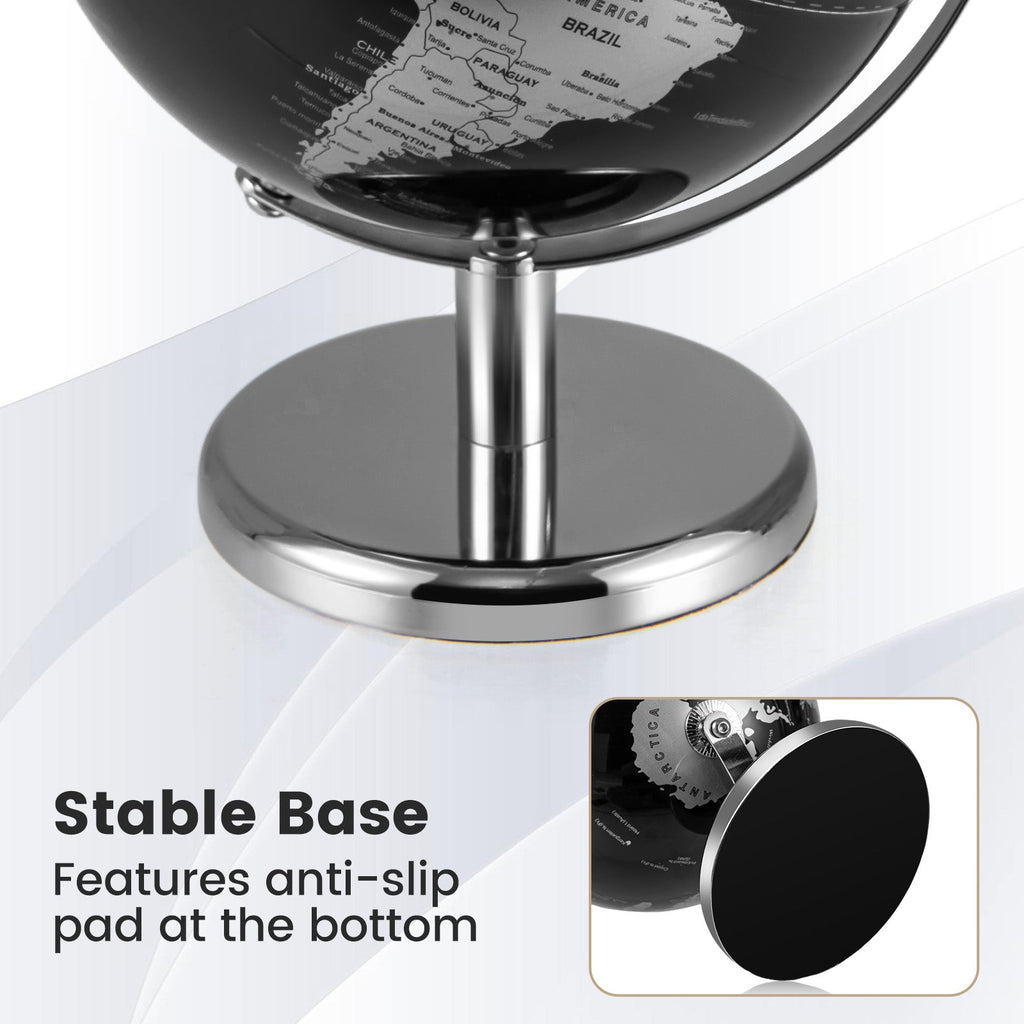 8" World Globe Modern Decorative Tabletop Earth Globe