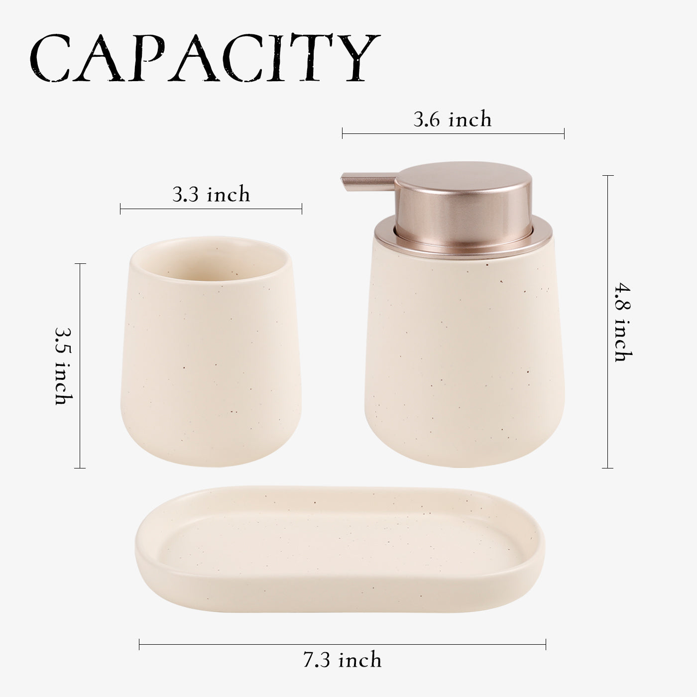 BosilunLife Modern Foaming Bathroom Set 3‑Piece Recycled Eco‑Clay
