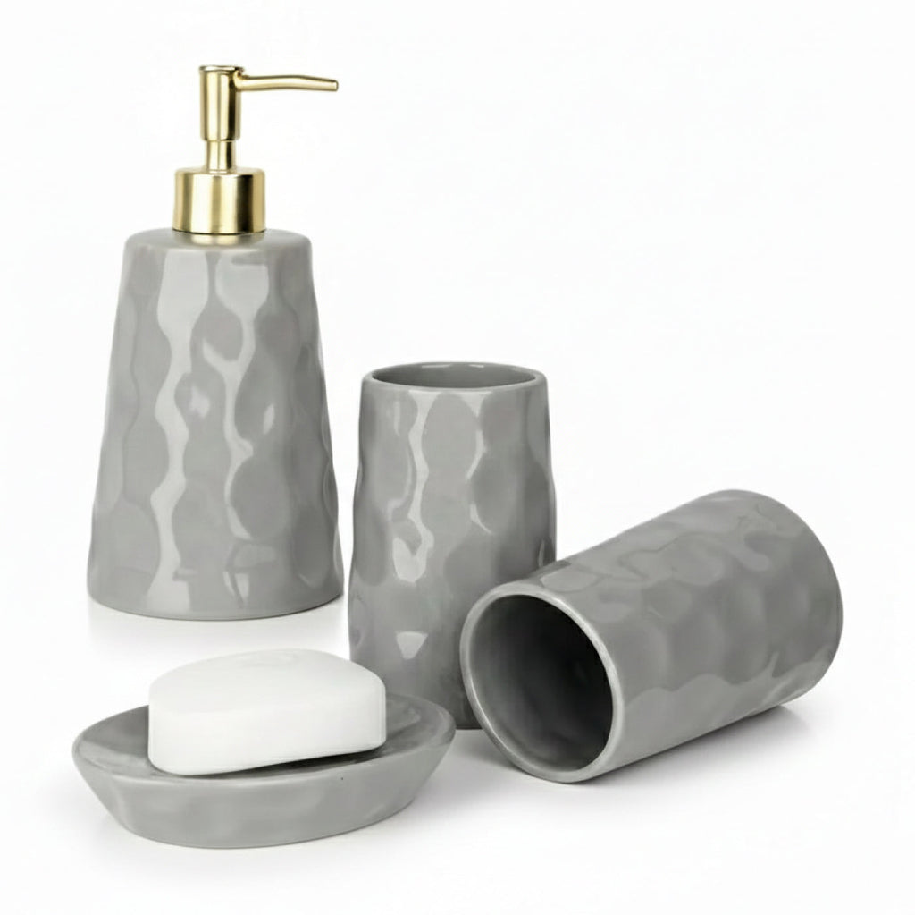 BosilunLife Bring Nature Inside Liquid Bathroom Set 4-Piece Recycled Eco-Clay