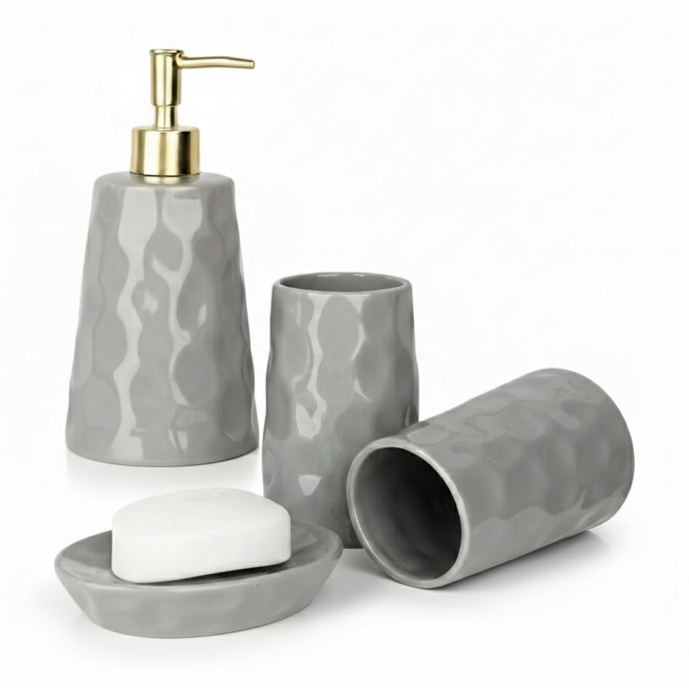 BosilunLife Bring Nature Inside Liquid Bathroom Set 4-Piece Recycled Eco-Clay