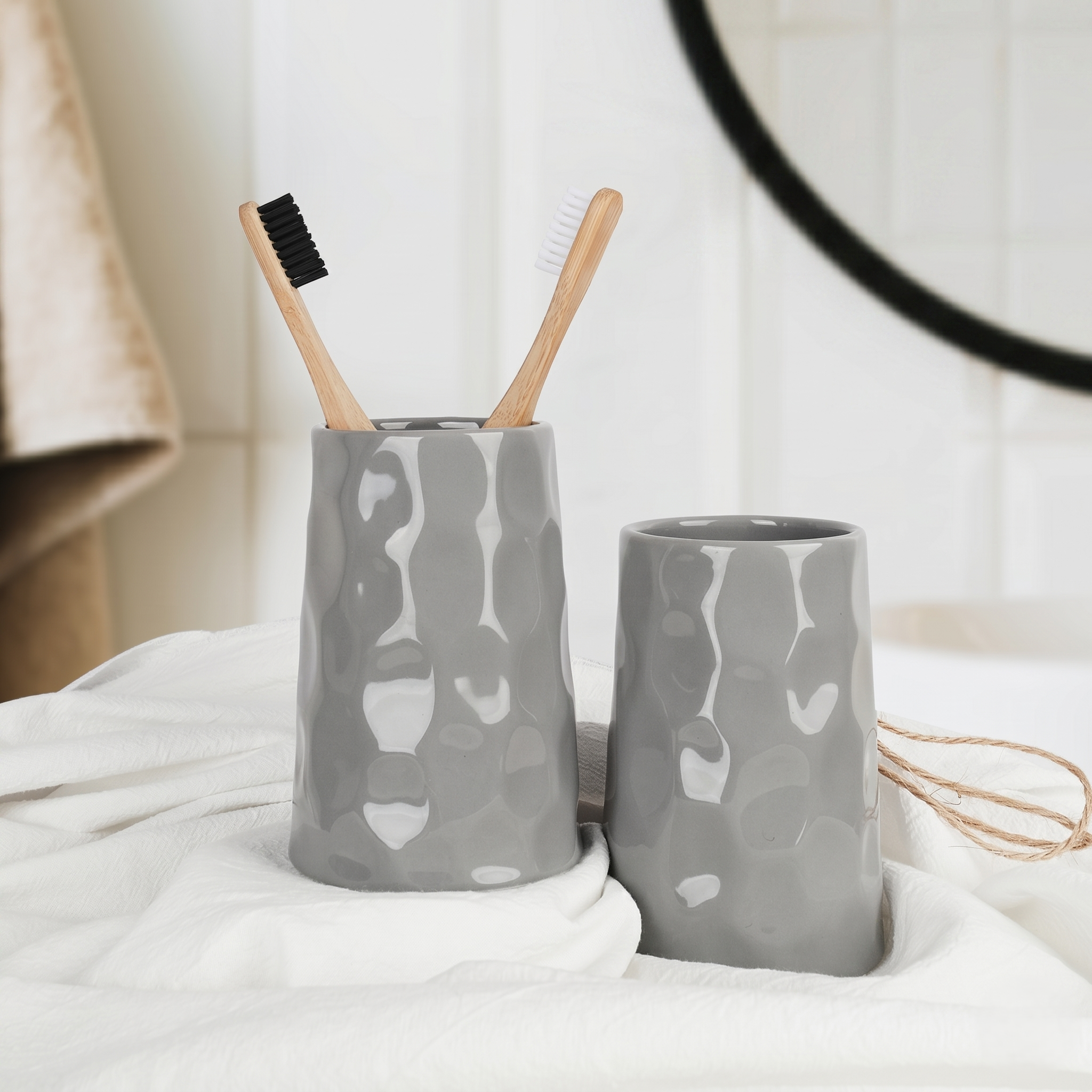 BosilunLife Bring Nature Inside Liquid Bathroom Set 4-Piece Recycled Eco-Clay