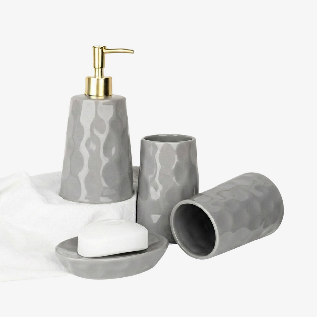 BosilunLife Bring Nature Inside Liquid Bathroom Set 4-Piece Recycled Eco-Clay