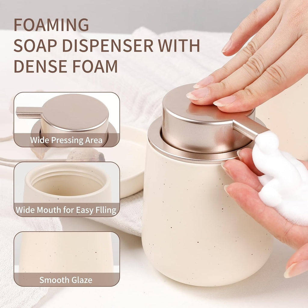 BosilunLife Modern Foaming Bathroom Set 3‑Piece Recycled Eco‑Clay