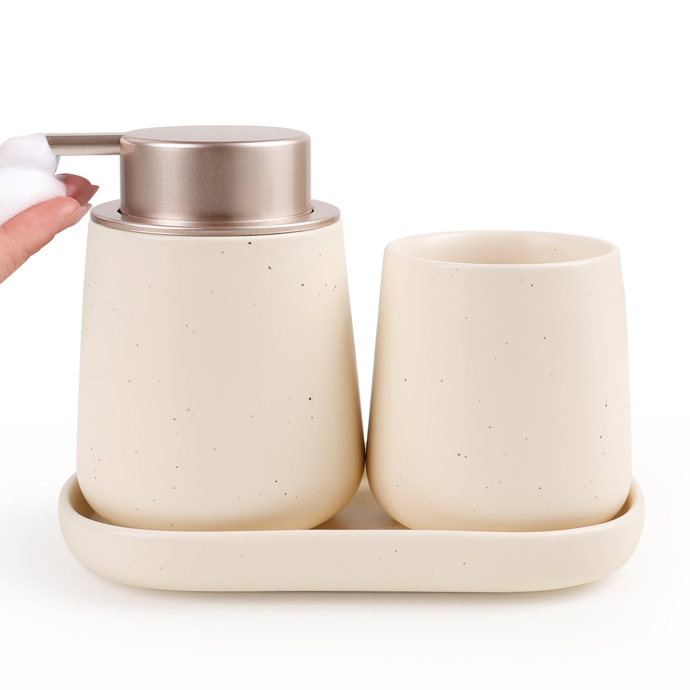 BosilunLife Modern Foaming Bathroom Set 3‑Piece Recycled Eco‑Clay