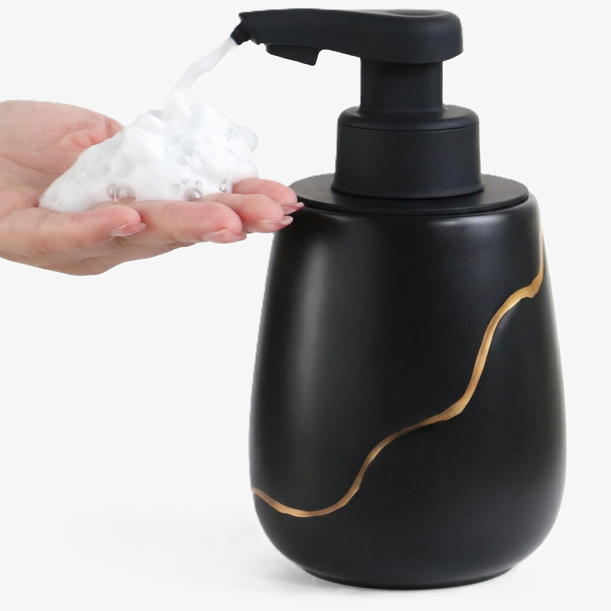 BosilunLife Nordic Garden Automatic Foaming Soap Dispenser 17 oz Recycled Eco-Clay