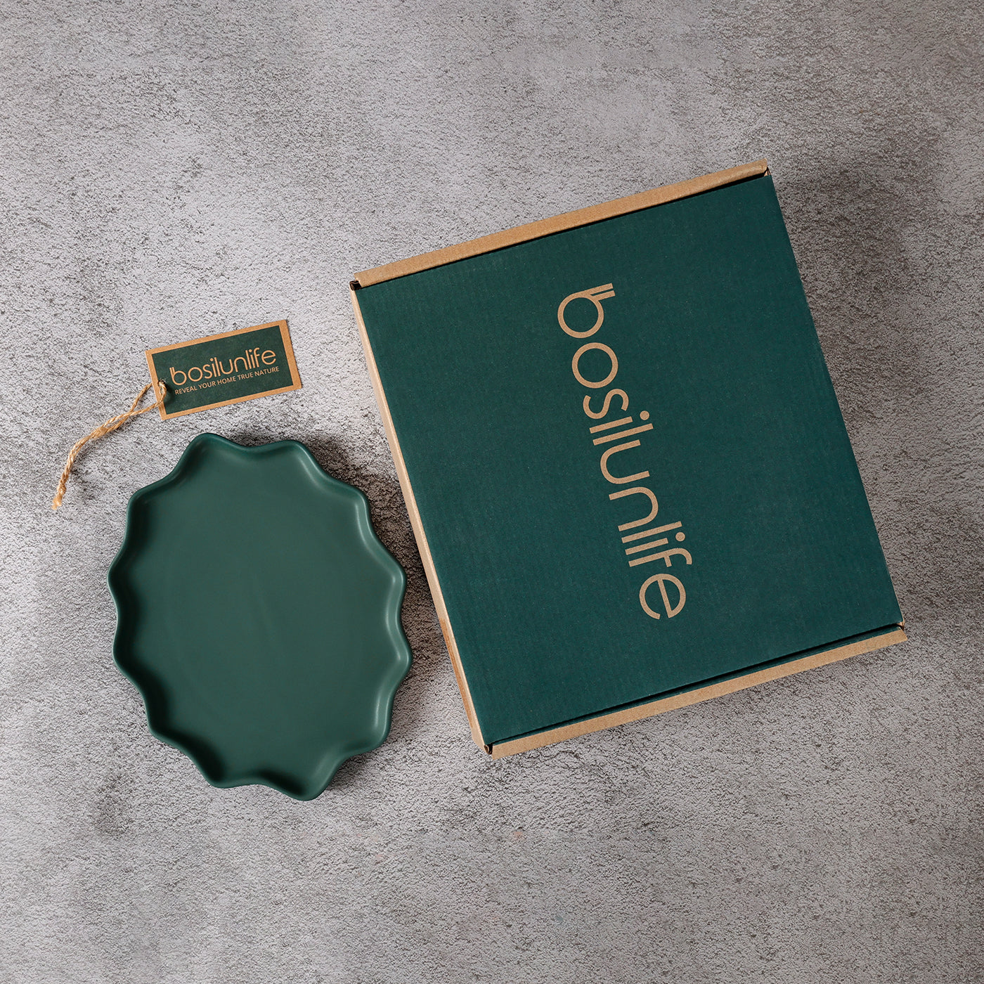 BosilunLife Bring Nature Inside Dinner Plate Recycled Eco-Clay 4-pcs set