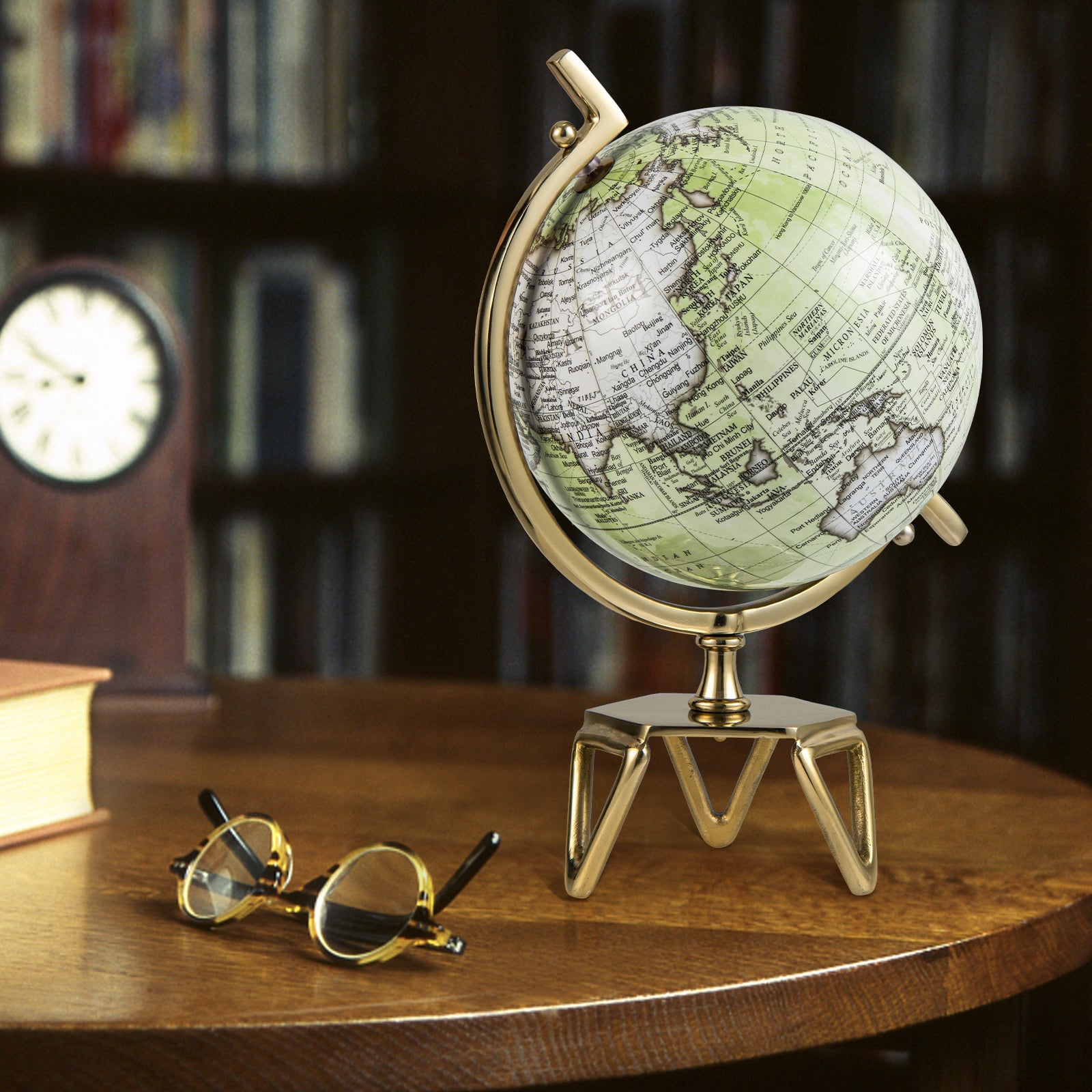 Educational Geographic 5/8/10 Inch World Globe with Triangle Metal Stand