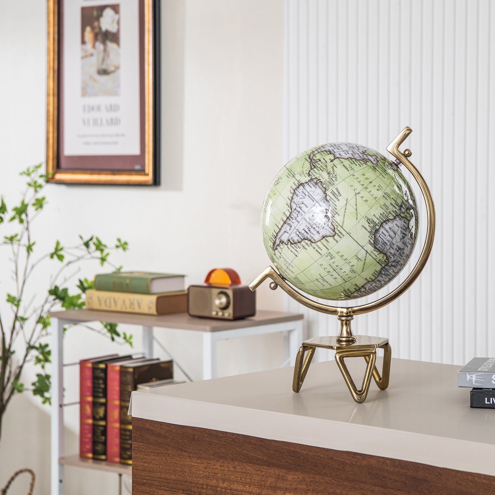 Educational Geographic 5/8/10 Inch World Globe with Triangle Metal Stand