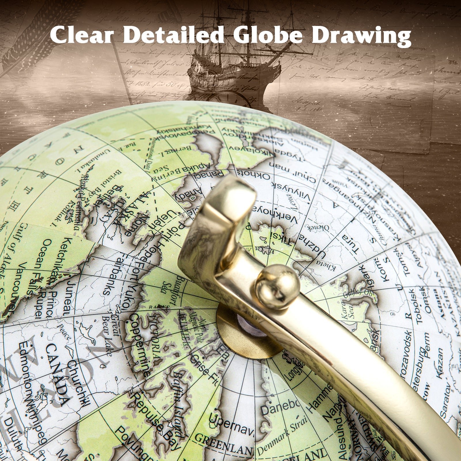 Educational Geographic 5/8/10 Inch World Globe with Triangle Metal Stand